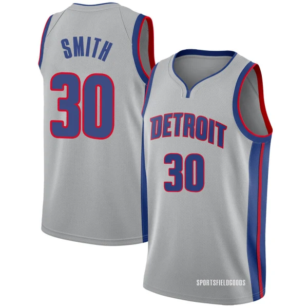 Youth Joe Smith Detroit Pistons Swingman Silver Jersey - Statement Edition