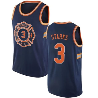 Youth John Starks New York Knicks Navy Blue Authentic Jersey - City Edition