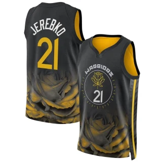 Youth Jonas Jerebko Golden State Warriors Gold Swingman Black 2022/23 City Edition Jersey