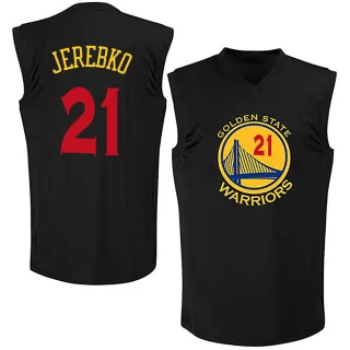 Youth Jonas Jerebko Golden State Warriors Gold Swingman Black New Fashion Jersey