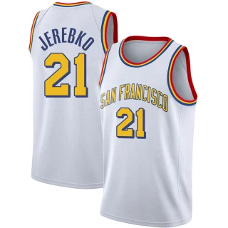 Youth Jonas Jerebko Golden State Warriors Gold Swingman White Hardwood Classics Jersey - San Francisco Classic Edition