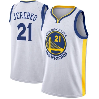 Youth Jonas Jerebko Golden State Warriors Gold Swingman White Jersey - Association Edition