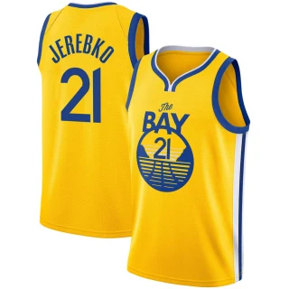 Youth Jonas Jerebko Golden State Warriors Gold Swingman Yellow 2019/20 Jersey - Statement Edition