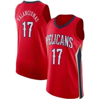 Youth Jonas Valanciunas New Orleans Pelicans Red Authentic Jersey - Statement Edition