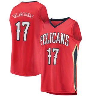Youth Jonas Valanciunas New Orleans Pelicans Red Fast Break Jersey - Statement Edition