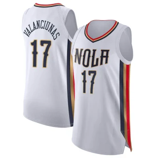 Youth Jonas Valanciunas New Orleans Pelicans White Authentic 2021/22 City Edition Jersey