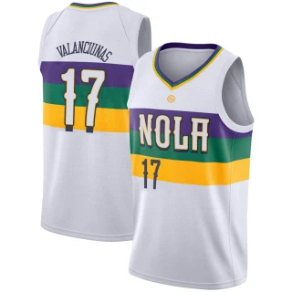 Youth Jonas Valanciunas New Orleans Pelicans White Swingman 2018/19 Jersey - City Edition