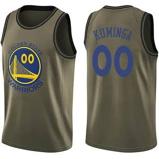 Youth Jonathan Kuminga Golden State Warriors Gold Swingman Green Salute to Service Jersey