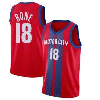 Youth Jordan Bone Detroit Pistons Red Swingman 2019/20 Finished Jersey - City Edition