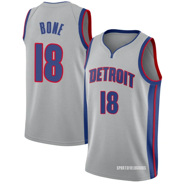 Youth Jordan Bone Detroit Pistons Swingman Silver Jersey - Statement Edition