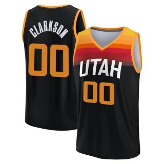 Youth Jordan Clarkson Utah Jazz Black Fast Break 2021/22 Replica City Edition Jersey