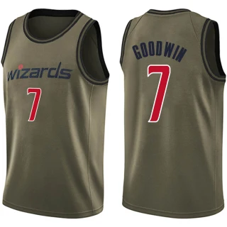 Youth Jordan Goodwin Washington Wizards Green Swingman Salute to Service Jersey