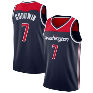 Youth Jordan Goodwin Washington Wizards Navy Swingman Jersey - Statement Edition