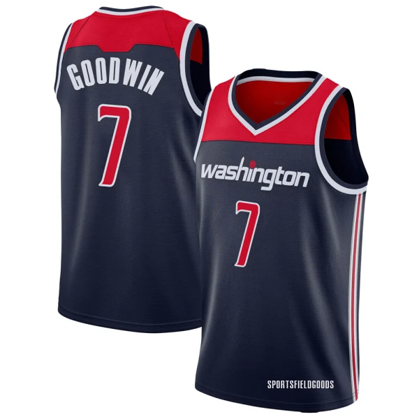 Youth Jordan Goodwin Washington Wizards Navy Swingman Jersey - Statement Edition