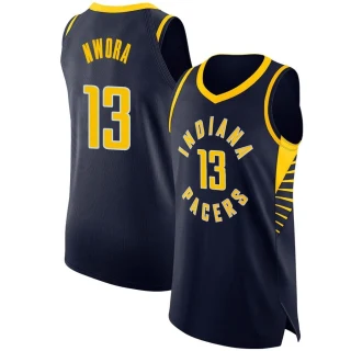 Youth Jordan Nwora Indiana Pacers Navy Authentic Jersey - Icon Edition