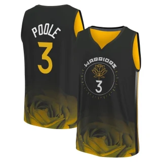 Youth Jordan Poole Golden State Warriors Gold Fast Break Black 2022/23 City Edition Jersey