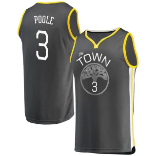Youth Jordan Poole Golden State Warriors Gold Fast Break Charcoal Jersey - Statement Edition