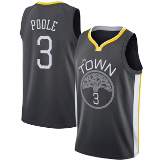 Youth Jordan Poole Golden State Warriors Gold Swingman Black Jersey - Statement Edition