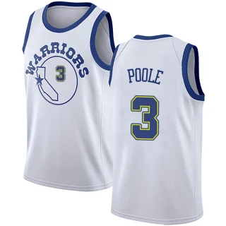 Youth Jordan Poole Golden State Warriors Gold Swingman White Hardwood Classics Jersey