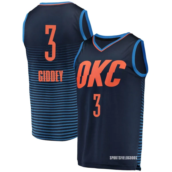 Youth Josh Giddey Oklahoma City Thunder Navy Fast Break Replica Jersey - Statement Edition