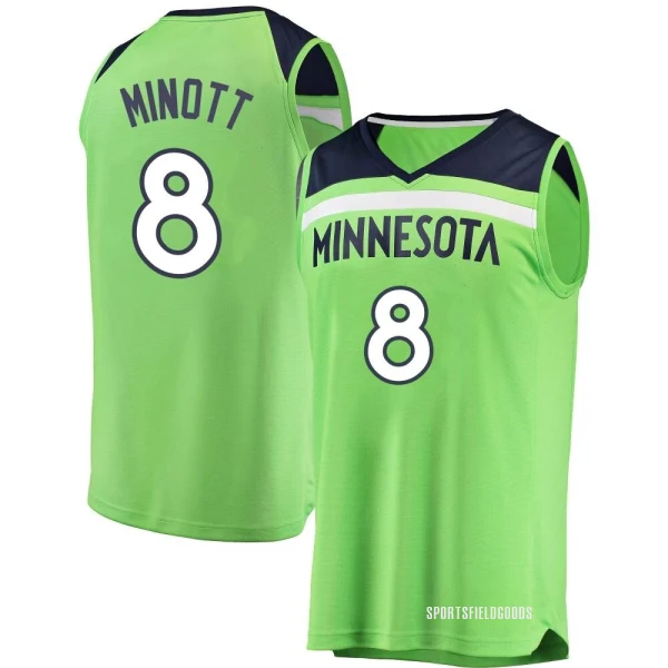 Youth Josh Minott Minnesota Timberwolves Green Fast Break Jersey - Statement Edition