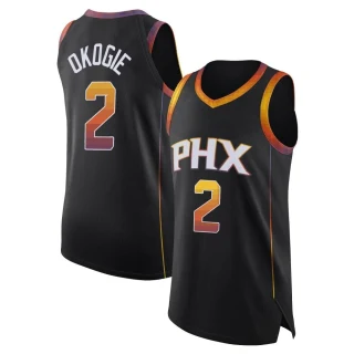 Youth Josh Okogie Phoenix Suns Black Authentic Jordan Brand 2022/23 Jersey - Statement Edition