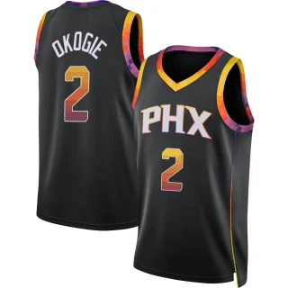 Youth Josh Okogie Phoenix Suns Black Swingman Jordan Brand 2022/23 Jersey - Statement Edition