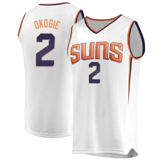 Youth Josh Okogie Phoenix Suns White Fast Break Jersey - Association Edition