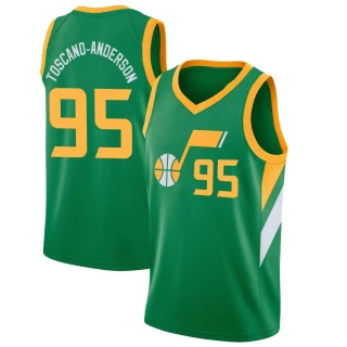Youth Juan Toscano-Anderson Utah Jazz Green Swingman 2020/21 Jersey - Earned Edition