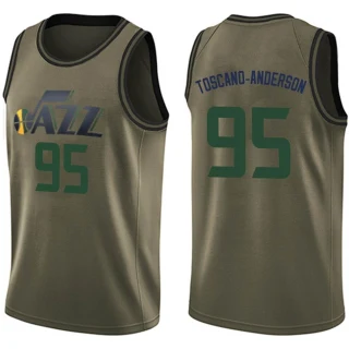 Youth Juan Toscano-Anderson Utah Jazz Green Swingman Salute to Service Jersey