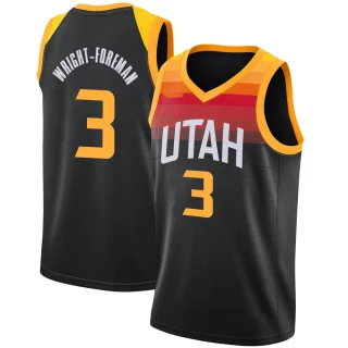 Youth Justin Wright-Foreman Utah Jazz Black Swingman Jaz 2021/22 Diamond Icon Edition Jersey