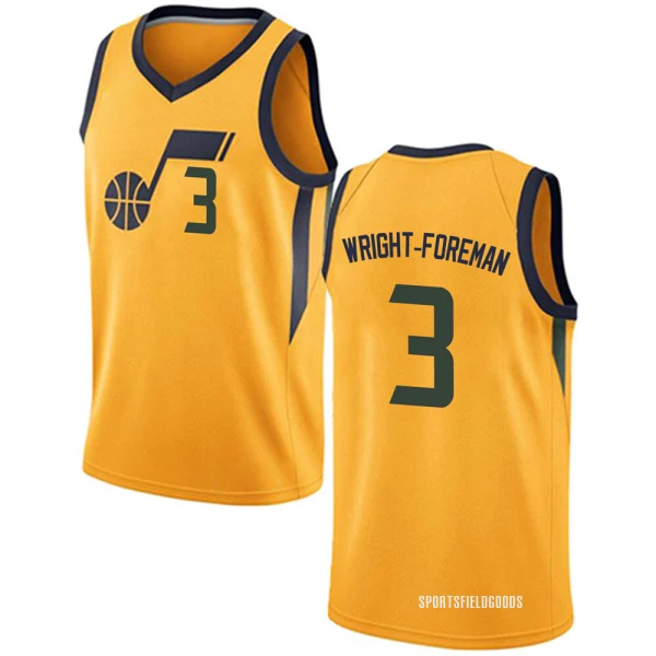Youth Justin Wright-Foreman Utah Jazz Gold Swingman Jersey - Statement Edition