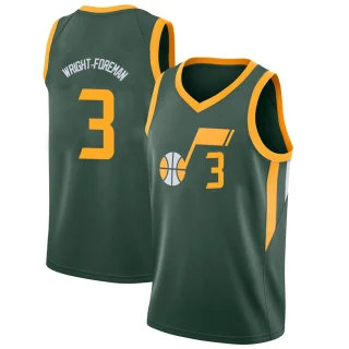 Youth Justin Wright-Foreman Utah Jazz Green Swingman 2018/19 Jersey - City Edition
