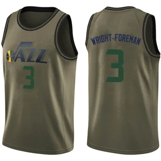 Youth Justin Wright-Foreman Utah Jazz Green Swingman Salute to Service Jersey