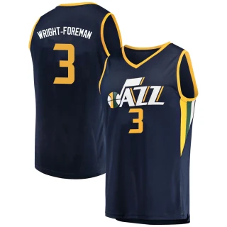 Youth Justin Wright-Foreman Utah Jazz Navy Fast Break Jersey - Icon Edition