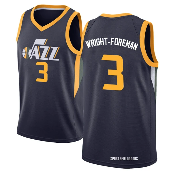 Youth Justin Wright-Foreman Utah Jazz Navy Swingman Jersey - Icon Edition