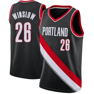 Youth Justise Winslow Portland Trail Blazers Black Swingman Jersey - Icon Edition