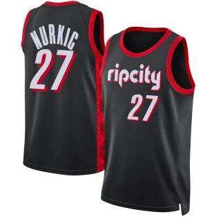 Youth Jusuf Nurkic Portland Trail Blazers Black Swingman 2021/22 Jersey - City Edition