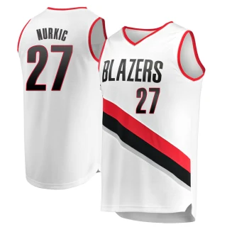 Youth Jusuf Nurkic Portland Trail Blazers White Fast Break Jersey - Association Edition