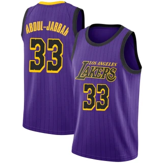 Youth Kareem Abdul-Jabbar Los Angeles Lakers Purple Swingman 2018/19 Jersey - City Edition