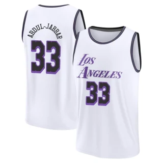 Youth Kareem Abdul-Jabbar Los Angeles Lakers White Fast Break 2022/23 City Edition Jersey