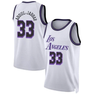 Youth Kareem Abdul-Jabbar Los Angeles Lakers White Swingman 2022/23 City Edition Jersey