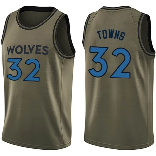 Youth Karl-Anthony Towns Minnesota Timberwolves Green Swingman Salute to Service Jersey