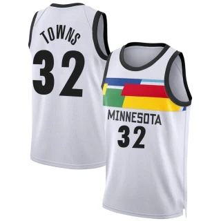 Youth Karl-Anthony Towns Minnesota Timberwolves White Swingman 2022/23 City Edition Jersey