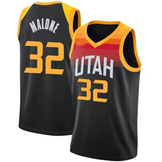 Youth Karl Malone Utah Jazz Black Swingman Jaz 2021/22 Diamond Icon Edition Jersey