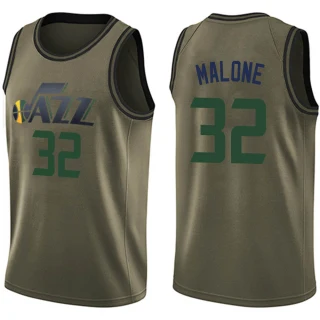 Youth Karl Malone Utah Jazz Green Swingman Salute to Service Jersey