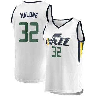 Youth Karl Malone Utah Jazz White Fast Break Jersey - Association Edition