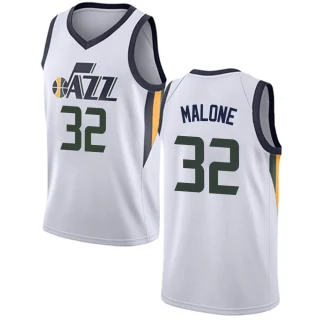 Youth Karl Malone Utah Jazz White Swingman Jersey - Association Edition