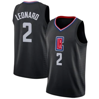Youth Kawhi Leonard Los Angeles Clippers Black Swingman Jersey - Statement Edition