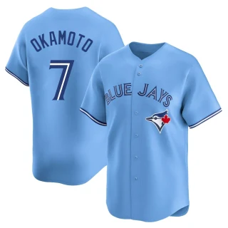 Youth Kazuma Okamoto Toronto Blue Jays Blue Limited Powder Alternate Jersey